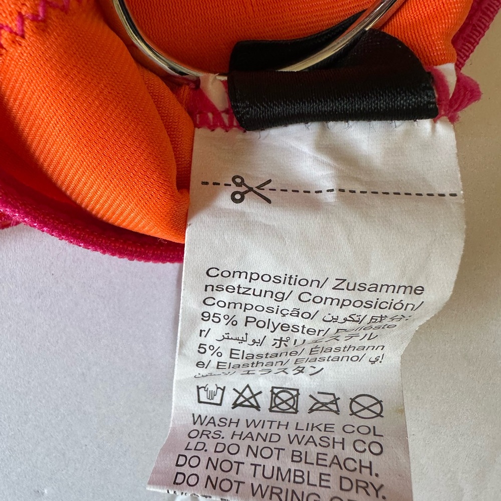 SHEIN Vibrant Pink/ Orange Lace- Trimmed Bustier With Supportive Design Sz M - Picture 6 of 7